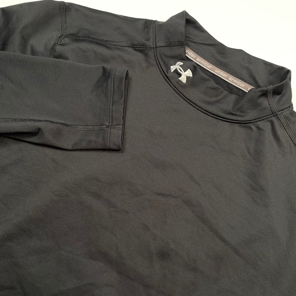Under Armour ColdGear Mock Neck Long Sleeve Fitted Base Layer Top Black XL